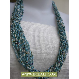 Mix Beads Necklaces Long Braided